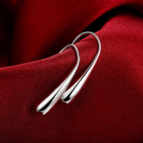 Water drop 925 sterling silver hoop earings - Picture 4 of 4